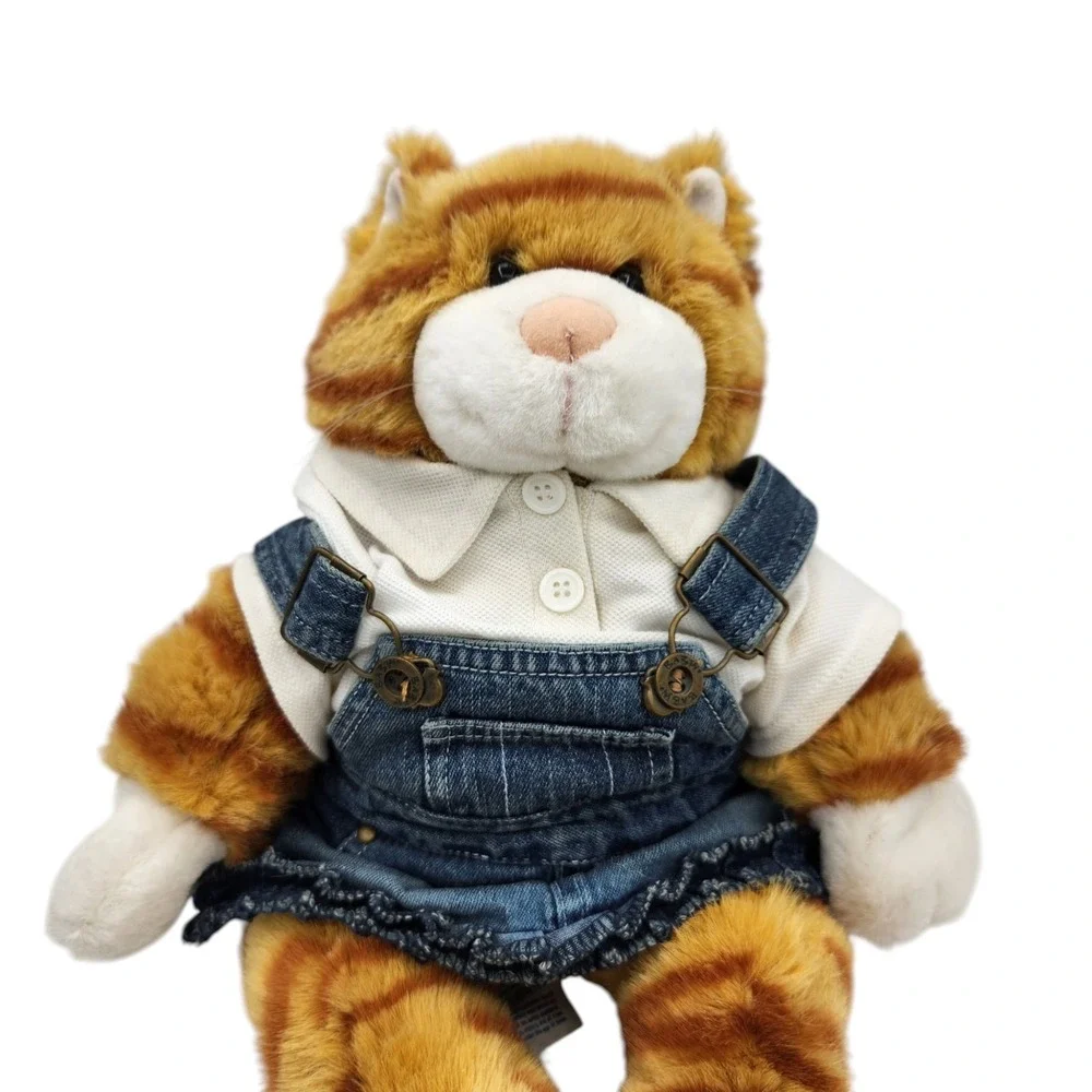 Build A Bear Orange Tabby Cat Kitty Shirt‎ Overall Dress Shoes Stuffed Animal